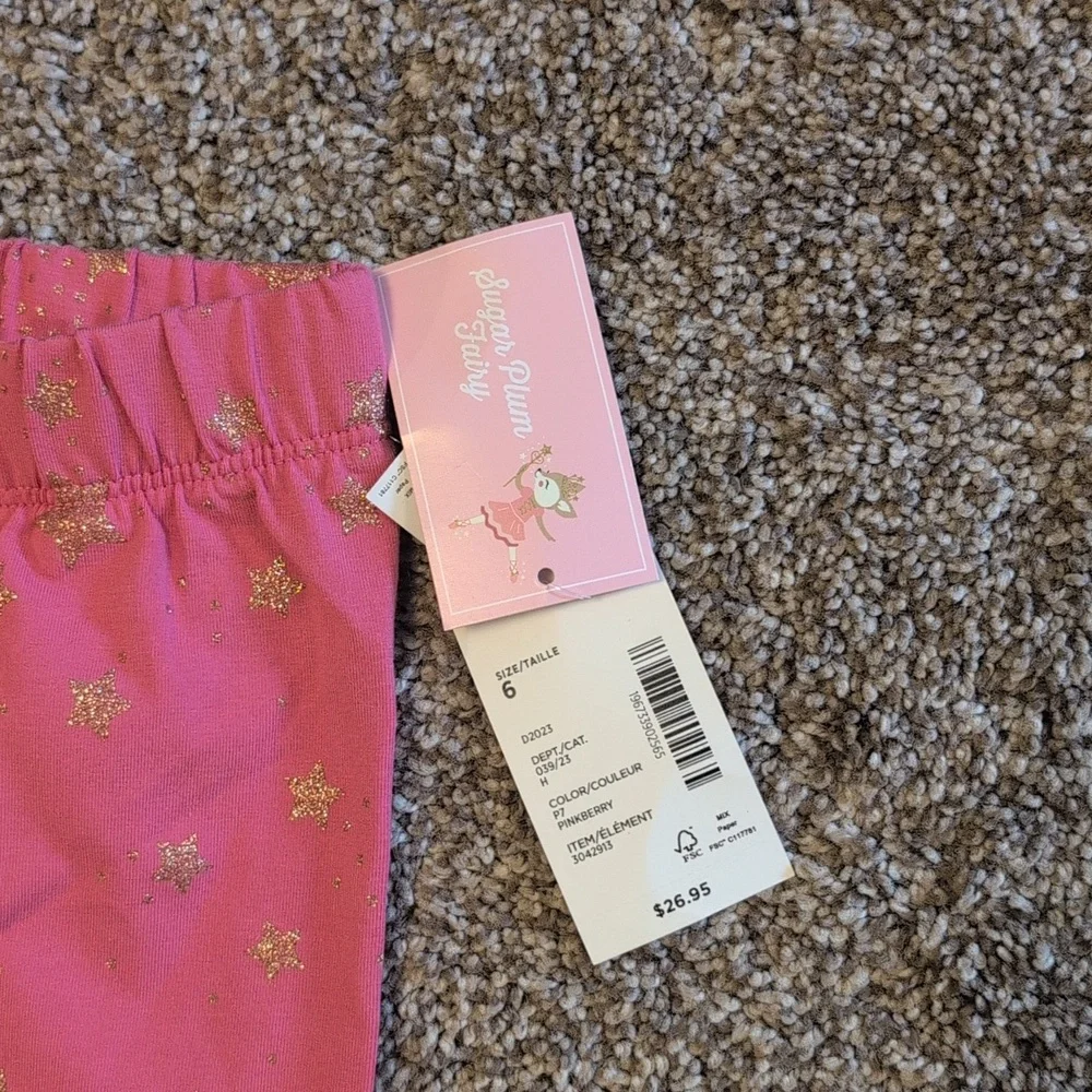 Gymboree 6 Yrs Pink Star Glitter Leggings - Picture 2 of 4